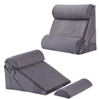 Bedluxe Adjustable 4pcs Bed Wedge Pillow Set, Memory Foam Wedge Pillow Post Surgery for Back, Neck, Leg Pain Relief, Pillow Wedge for Sleeping, Sitting up in Bed, Acid Reflux and GERD, Velvet