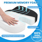 TushGuard Seat Cushion - Cushion for Office Chair, Car Seat, Airplane, Bleacher - Sciatica & Coccyx Pain Relief Desk Chair Cushion for Long Sitting Office Workers, Car Drivers(Black, XX-Large)