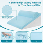 Domusensus Bed Wedge Pillow for Sleeping, 3Pcs Adjustable 9&12 Inch Fold Wedge Pillow for Sleeping,Back Pain Relief,Knee Support,Cooling Memory Foam Pillows for Acid Reflux,Snoring,Dark Grey