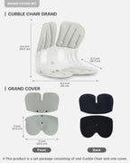 curble GRAND(Extra Wide&Sturdy) COVER SET – Ergonomic Back Support Chair with Detachable Cover, Lumbar Support for Posture Correction & Lower Back Pain Relief, Perfect for Home & Office(Set Grey)