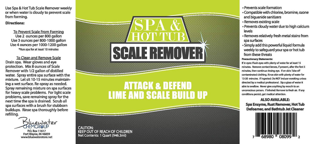Spa & Hot Tub Scale Remover - Quart - Hot Tub & Spa Descaler, Scale Stain & Lime Stain Remover