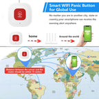 PILSAMAS WiFi Caregiver Call Button for Elderly at Home w App Notification, Elderly Monitoring, Caregiver Pager, Life Alert Systems for Seniors No Monthly Fee, Alert Button for Seniors at Home