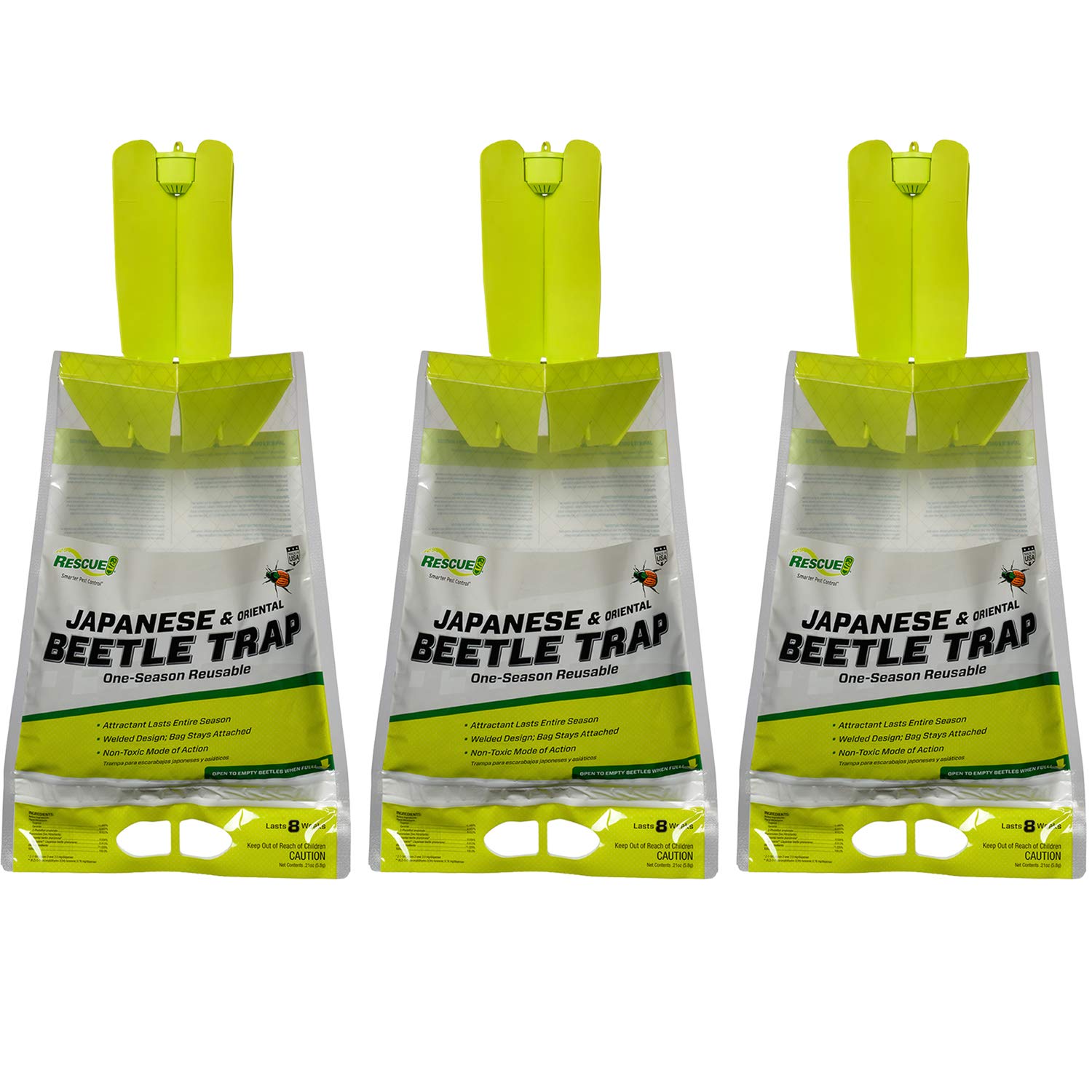 RESCUE! Japanese Beetle Trap – Reusable Bag - 3 Traps