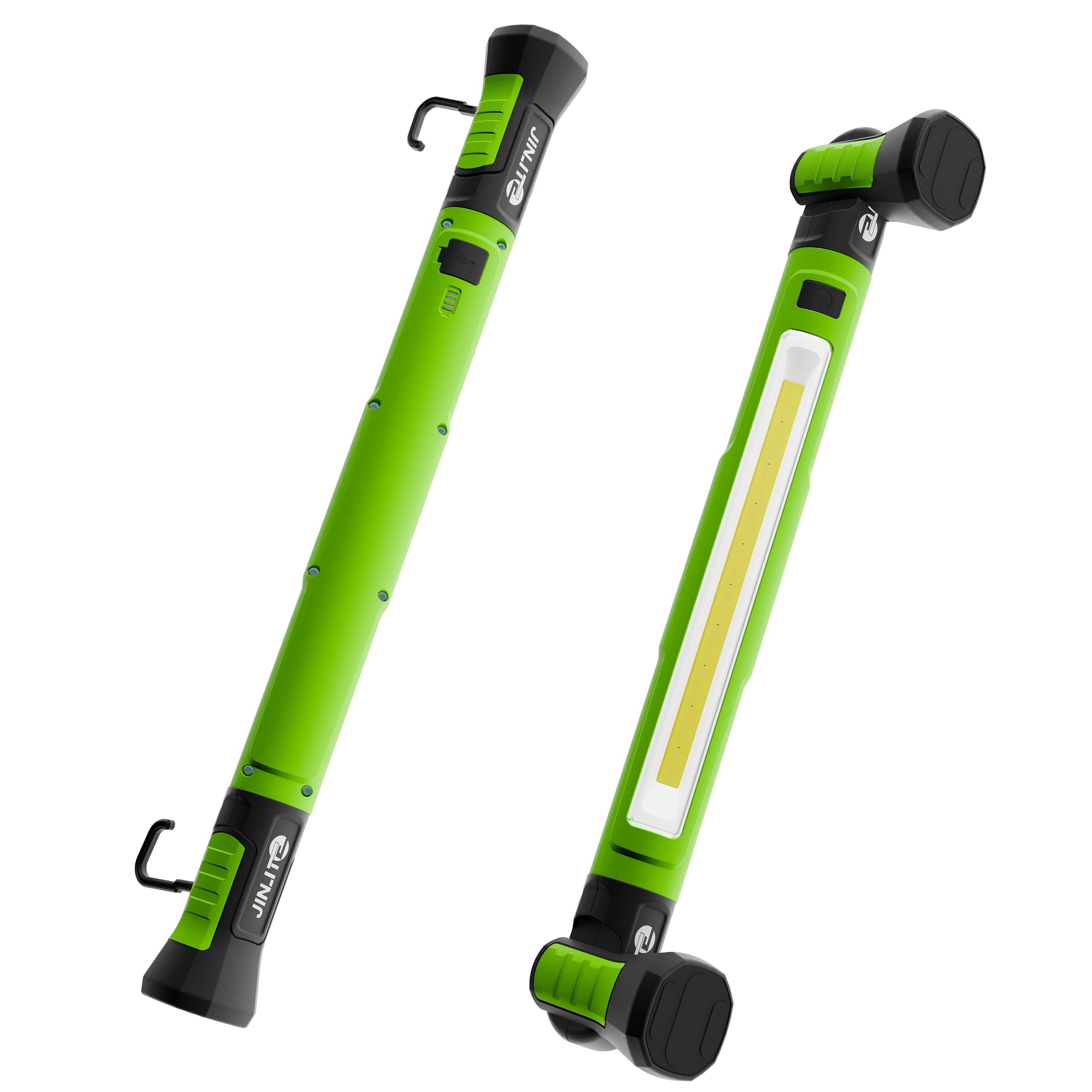 JINLITE Magnetic Work Light - 3000LM Rechargeable LED Work Light Bar, 5200mAh Under Hood Mechanic Light for Garage, Workshop, Vehicle Inspection (1 Pack Green)