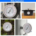 UHARBOUR Water Temperature Gauge, 3" Dial Fully StainlessSteel Water Temp Gauge, Water Thermometer with 2-1/2" Stainless Steel Stem, -40 to 160°F, 1/2" NPT Back Mount