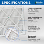 Glasfloss 16x25x1 MERV 10 (FPR 5-6) Pleated Air Filters By Glasfloss. Box of 6. Actual Size: 15-1/2 x 24-1/2 x 7/8