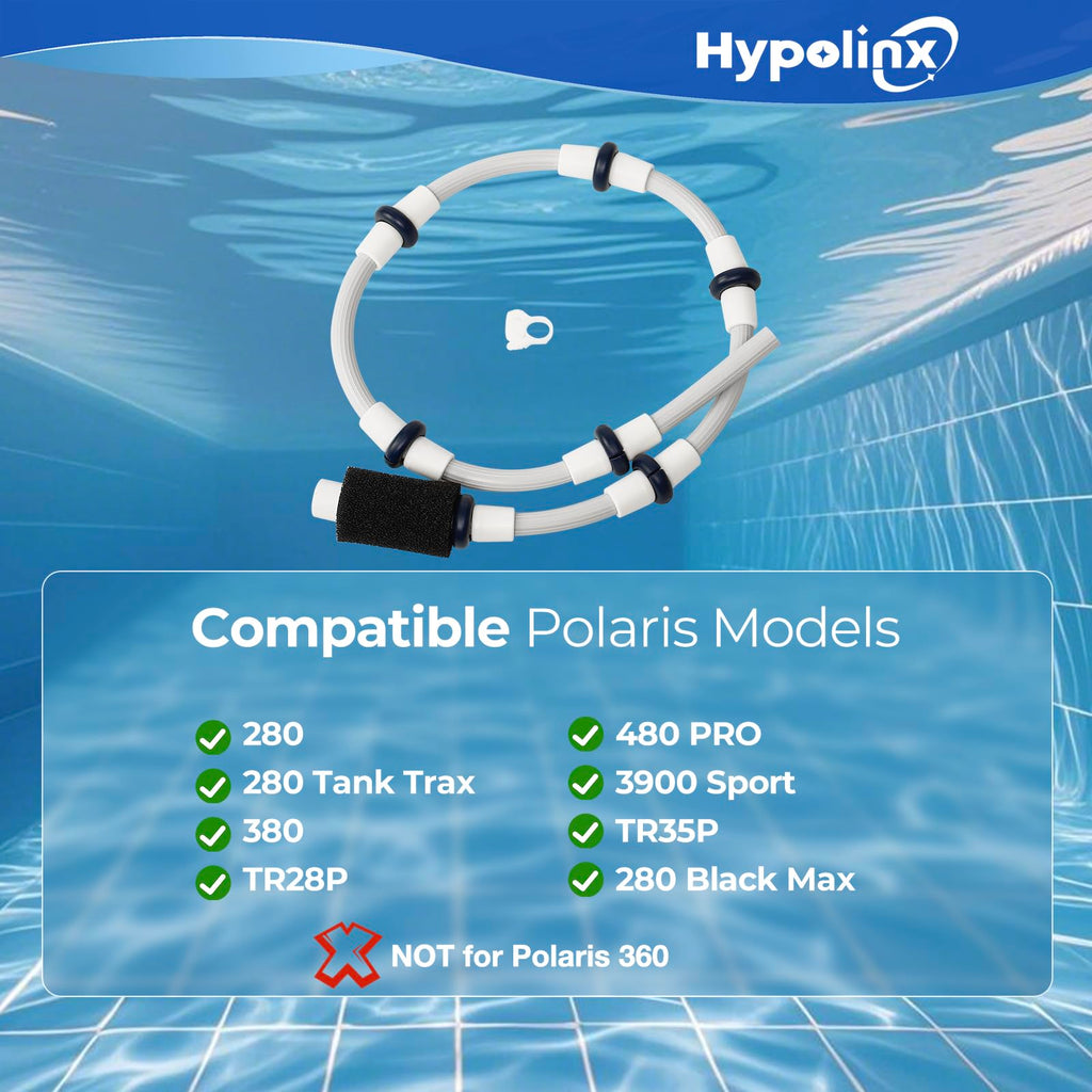 Hypolinx Polaris-Compatible B5 Complete Sweep Hose - Restores Cleaning Power for Polaris 280, 380, 180, 480 Pool Cleaners - Includes Tail Scrubber, Wear Rings & Clamp(NOT for 360)