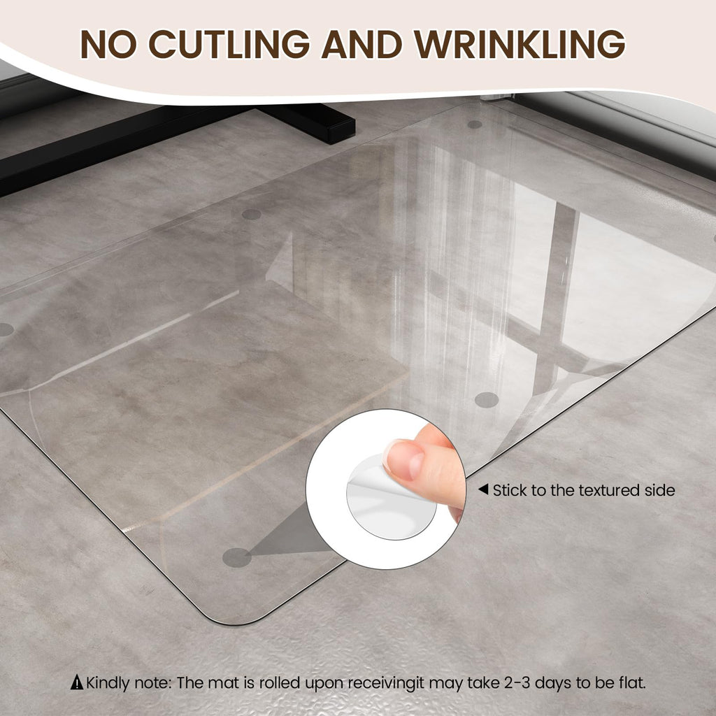 Warmstar Clear Office Chair Mat for Hardwood Floor,30"x48" Plastic Floor Mat Clear Rolling Mat for Office Chair No Curling,Heavy Duty Clear Desk Chair Mat Wood Tile Floor Mat for Office & Home
