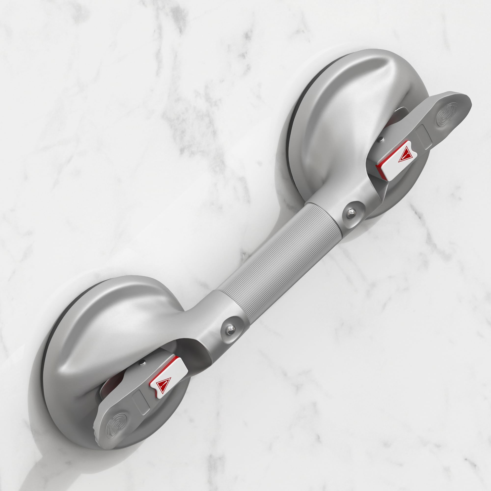 DAILYLIFE Shower Grab Bar for Bathtubs and Showers, 15 inch Heavy Duty Shower Handle with Strong Suction Cup, 300lbs Safety Shower Handrails for Seniors and Elderly, Silver