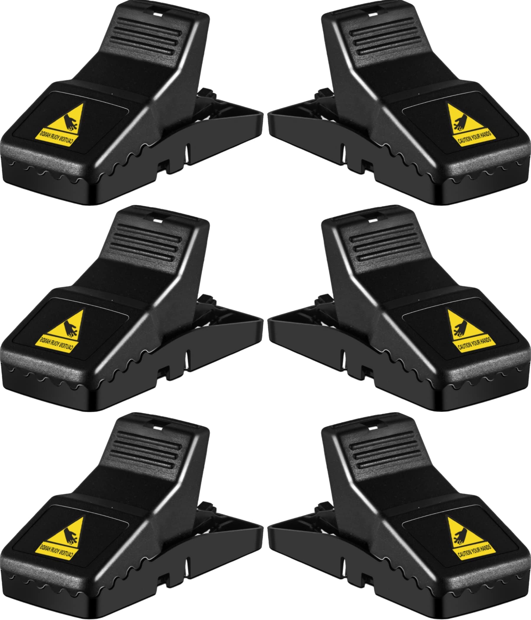 Feeke Rat Trap, Large Mouse Traps, Mouse Traps Indoor for Home, Instant Kill Traps for Mouse Rat Chipmunk, Quick Set Up and Reusable - 6 Pack, Black