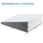 Wedge Pillow with Foam Top for Sleeping,Reading and Rest, 8 Inch Elevated Support Triangle Bed Pillow for Legs and Back Support with Washable Cover
