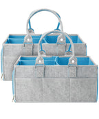 Mr. Pen- Baby Diaper Caddy Organizer, 2 Pack, Blue Inside, Large Baby Caddy Organizer with Handle, Collapsible & Portable