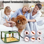 Flea Trap Indoor 2Pcs,Flea Strap Flea Killer Trap Pad Bed Bug Trap with 2 Glue Discs Odorless Non-Toxic flea Light Bulb for Inside Your Home Like Fleas,Flies,Mosquitoes,Gnats,Moths