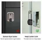 Puroma 4 Pack 2.6 Inch Long Shackle Combination Lock 4 Digit Outdoor Waterproof Padlock for Hasp Locker Lock, Sports Locker, Fence, Gate, Toolbox, Case, Hasp Storage, Cabinets (Black)