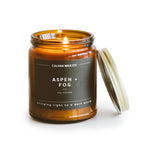 Calyan Wax Soy Wax Candle, Aspen & Fog Scented Candle for The Home | Premium Candle with Essential Oils | 7.2 oz 57 Hour Burn | Soy Candle in Amber Glass Jar | Aromatherapy GIF