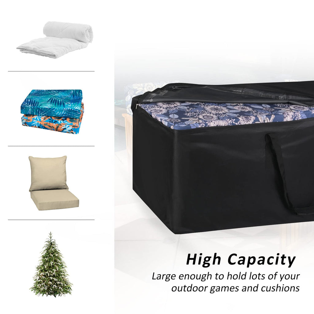 NettyPro Patio Cushion Storage Bags Water-Resistant Extra Large Bag for Outdoor Furniture Christmas Tree Storage Bag 9 Ft, 65 x 20 x 28 Inch, Black