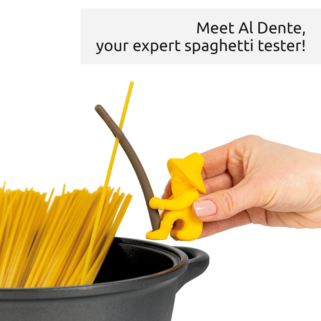 OTOTO Al Dente Pasta Man, Spaghetti Tester and Steam Releaser - 100% BPA free and Food Safe Fun Housewarming Gifts - Dishwasher Safe Kitchen Tools and Gadgets