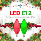Bluex Bulbs LED 6-Pack Light Bulb, E12 Base, 4W, 450 Lumen, Red, Ideal for Party Decoration, Porch Holiday Lighting, Candelabra Bulbs - Christmas Light Bulbs