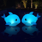 Goallim Solar Floating Pool Lights Dolphin, Glow in the Dark Solar Pool Lights that Float, IP68 Wateproof Inflatable Solar Floating Lights for Pool Pond Wedding Party Decorations - 2PC