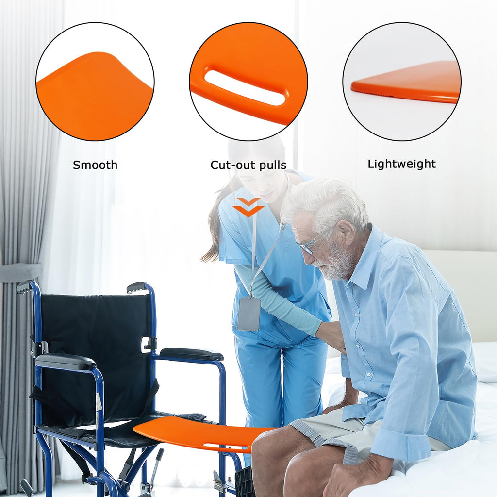 LOSCHEN Slide Transfer Board with Tubular Slide Sheet（ 24"x16"）, Patient Slide Assist Device for Transferring Patient or Handica from Wheelchair to Bed, Toilet, Tub, Car, Weight Capacity 440 lbs
