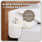 Selectico King Size Bed Wedge Pillow for Headboard, Mattress Wedge Gap Filler for Better Sleep Height, Triangle Pillow Wedge Filling 0-5" Headboard Gap, Wedge Pillow for King Bed Headboard(76"x10"x6")