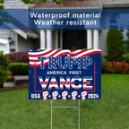 Trump Vance 2024 Yard Sign,18x12In Campaign Signs With H-Stakes Placard Sign For Outdoor Garden Lawn Parade Handheld Rally Decorations