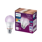 Philips Smart Lighting Connected Light Bulbs, 2-Pack, Color A19 60W 800LM E26 Indoor LED Lights, Smart Bulbs with Motion Detection, Control with Voice or App