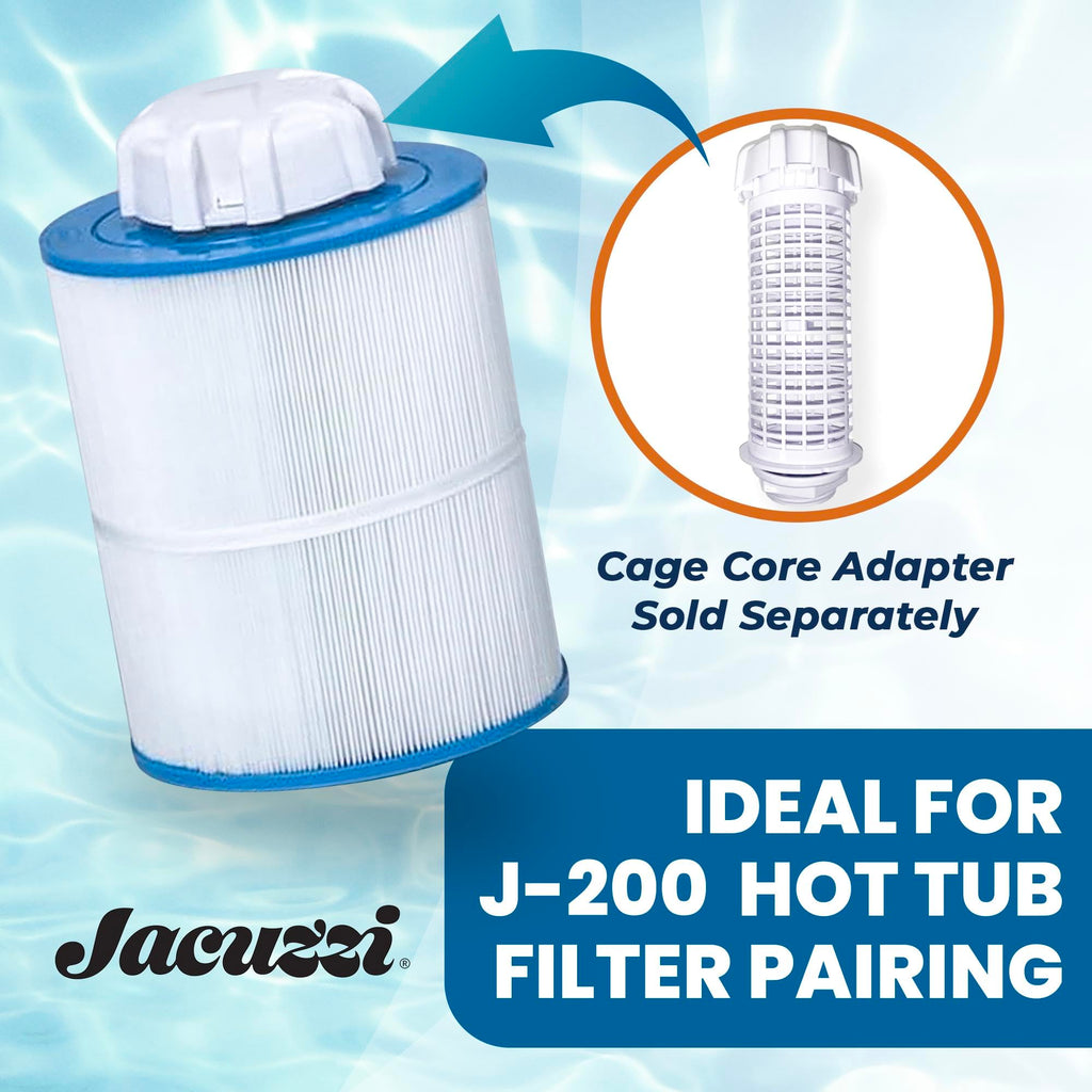 Jacuzzi ProClassic 50 Sq Ft Rinseable Pleated Cartridge, Replacement Spa Filter 6541-853J, Fits 2023+ J-200 Hot Tubs, Durable Reemay Media for Crystal-Clear Clean Spa Water, Easy Install & Maintenance