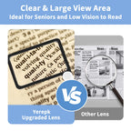 5X Magnifying Glass with Light, Lightweight Full Page Magnifier for Reading, Large Lighted Magnifier with 48 LED Light and Anti-Glare Lens, Ideal Gift for Seniors, Macular Degeneration, Low Visions