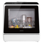 NOVETE Portable Countertop Dishwashers, Compact Dishwashers with 5L Built-in Water Tank & Inlet Hose, 5 Washing Programs, Baby Care, Air-Dry Function and LED Light for Small Apartments