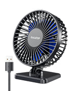 USB Desk Fan, Small But Powerful, Personal Portable Quiet 3 Speeds, Adjustable Mini Table Desktop fan for Cooling Home Office Car Summer Travel Gifts Blue