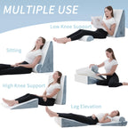 Ziiyllean Bed Wedge Pillow for Sleeping 3Pcs, Adjustable 4.5&7.5&12 Inch Memory Foam Wedge Pillow, Triangle Wedge Pillow Post Surgery Pillow for Acid Reflux, Heartburn, Snoring, Legs and Back Pain