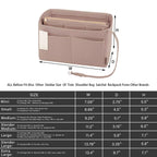 Purse Organizer Insert, Felt Bag Organizer with Metal Zipper, Handbag & Tote Shaper, For Speedy Neverfull Tote, 7 Sizes(Medium, Beige)