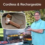 HorsePower Giddy Up Grill Cleaner AS SEEN ON TV! – Cordless, Rechargeable BBQ Tool with 350 RPM Stainless Roller, LED Light – Patents Pending – From BulbHead, a Family-Owned American Brand