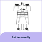 Medline Upright Aluminum Junior Folding Walker – Comfortable, Maneuverable, for Injury, Balance, Posture & Recovery