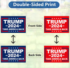 MAGJIUKE Donald Trump 2024 Yard Signs 18 X 12 Inches Double-Sided Printing Take America Back H-Shaped Metal Pipe, Billboard Voting Supports Elections Lawn Garden Open Space Courtyard Community Signs