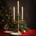 Bighfue LED Flameless Candle, 3D Flickering Taper Battery Operated Candle with Remote Control 10-Key Button, Real Wax 6-Pack for Mantel Christmas Wedding Gift Decoration (Ivory, 0.78 W''9.6 H'')