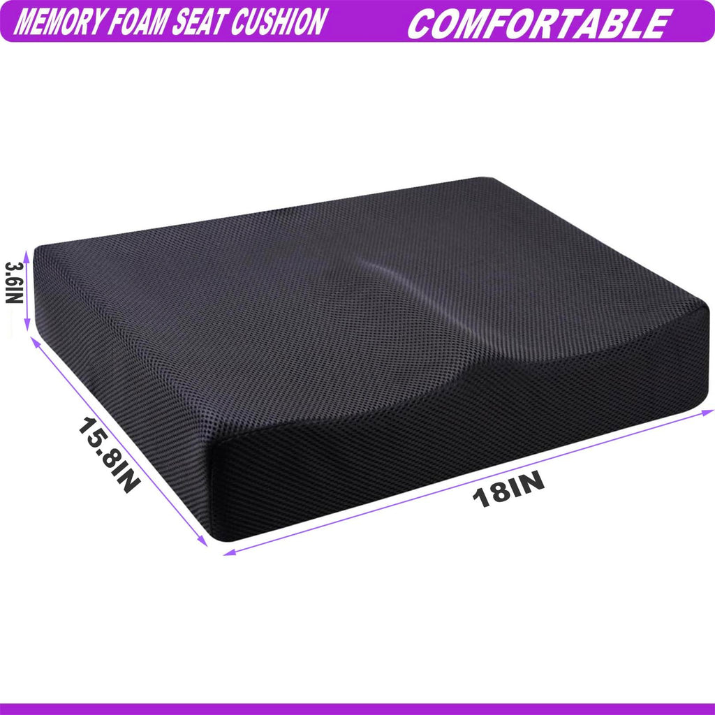 Seat Cushions for Office Chairs, Memory Foam Seat Cushion for Coccyx, Tailbone, Sciatic Pain Relief, Non-Slip Chair Pads for Car, Wheelchair, Gaming Chair