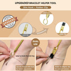 ChangWanna Bracelet Helper Tool Hook - Pretty Bracelet Helper to Put on Yourself, Easy Jewelry Wearing Tool Aid Assistance, Metal Bracelet Buddy Fastening Helper Fastener Necklace Clasp Helper Elderly
