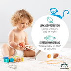 Amazon Brand - Mama Bear Gentle Touch Baby Diapers, Size 7, 80 Count (4 packs of 20), Skin Safe, 12 Hours Protection, Wetness Indicator, Stretchy Waistband