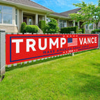 YINBTTER Donald Trump and JD Vance 2024 Presidential Election Large Banner Sign Flag with Brass Grommets, Trump Vance Make America Great Again Outdoor Sign House Banner Yard Lawn Decoration 118X18''