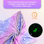 Unicorn Glow in The Dark Blanket, Unicorn Blanket for Girls/Kids Age 3-12, Toddler Soft Fleece Blanket Throw Birthday Gift 40"x60"