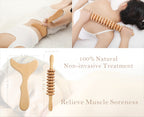 OYAMEQICH Wood Therapy Massage Tools Maderoterapia Kit Body Sculpting Tools for Lymphatic Drainage and Anti-Cellulite .Wood Massager Roller Rpoe for Back and Muscle Pain Relief (Medium)