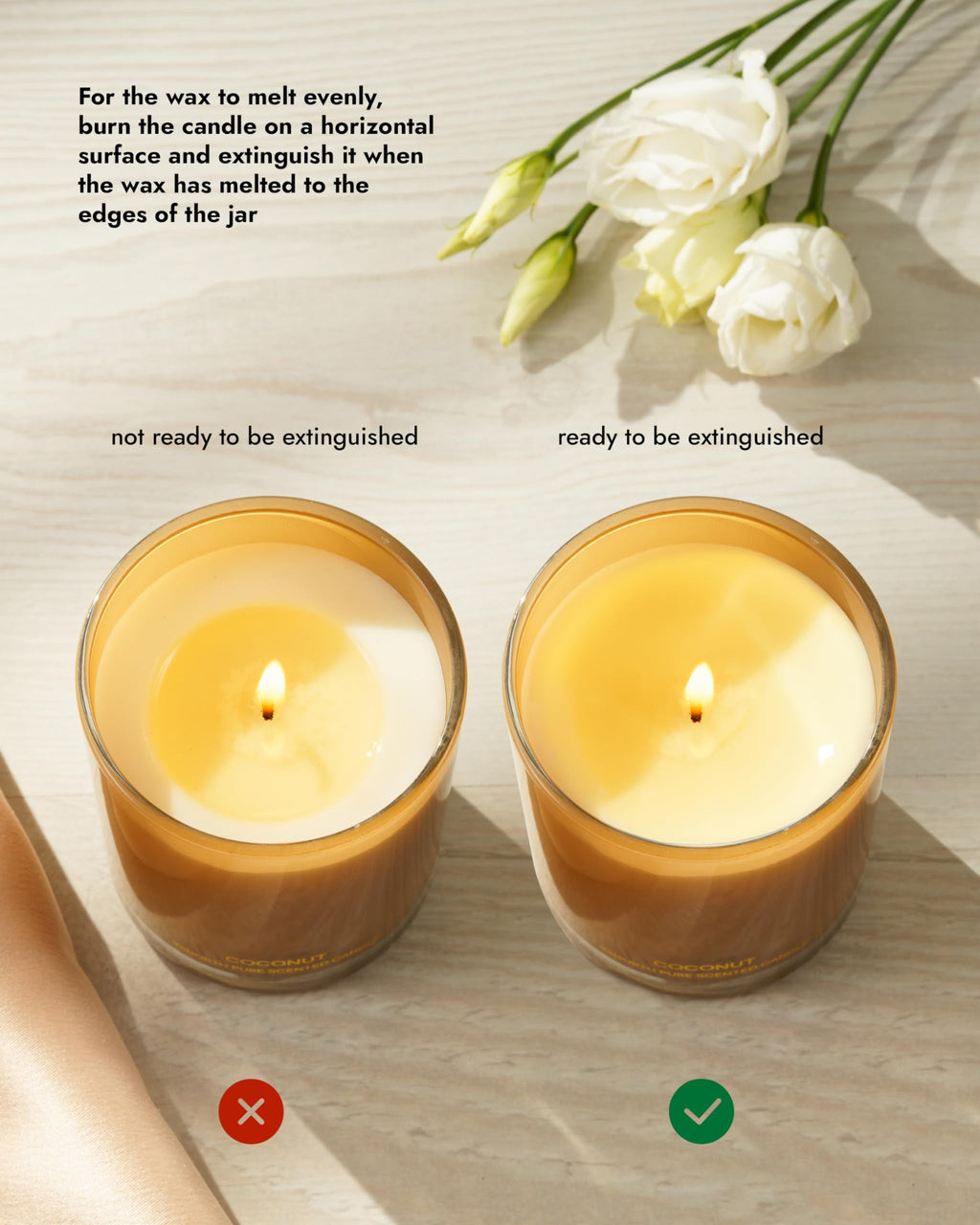 96NORTH | Pure Coconut Candle | 100% Natural Soy Wax | Jar Candle | Natural Fragrance Technology | Non Toxic | Up to 35 Hours Burning Time | Aromatherapy Gift for Men and Women