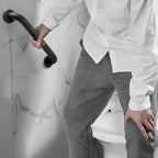 Rackickyer Shower Grab Bar, 2 Pack 12 Inch Black Bathroom Grab Bar, 1.25" Diameter 304 Stainless Steel Anti-Slip Grab Bars for Bathtubs and Showers, Handicap Shower Grab Bar for Seniors Elderly