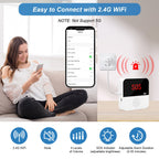 WiFi Caregiver Pager System Wireless Call Button Life Alert Systems Call Bell Fast Help Panic Button for Elderly Patient Seniors Disabled 2 Emergency Button 2 Receiver (only Supports 2.4GHz Wi-Fi)