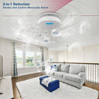 1 Pack Smoke Detector Carbon Monoxide Detector Combo Battery Powered,Carbon Monoxide Detector Smoke Alarm with Digital Display,Smoke and Carbon Monoxide Detector for Home,Hotel