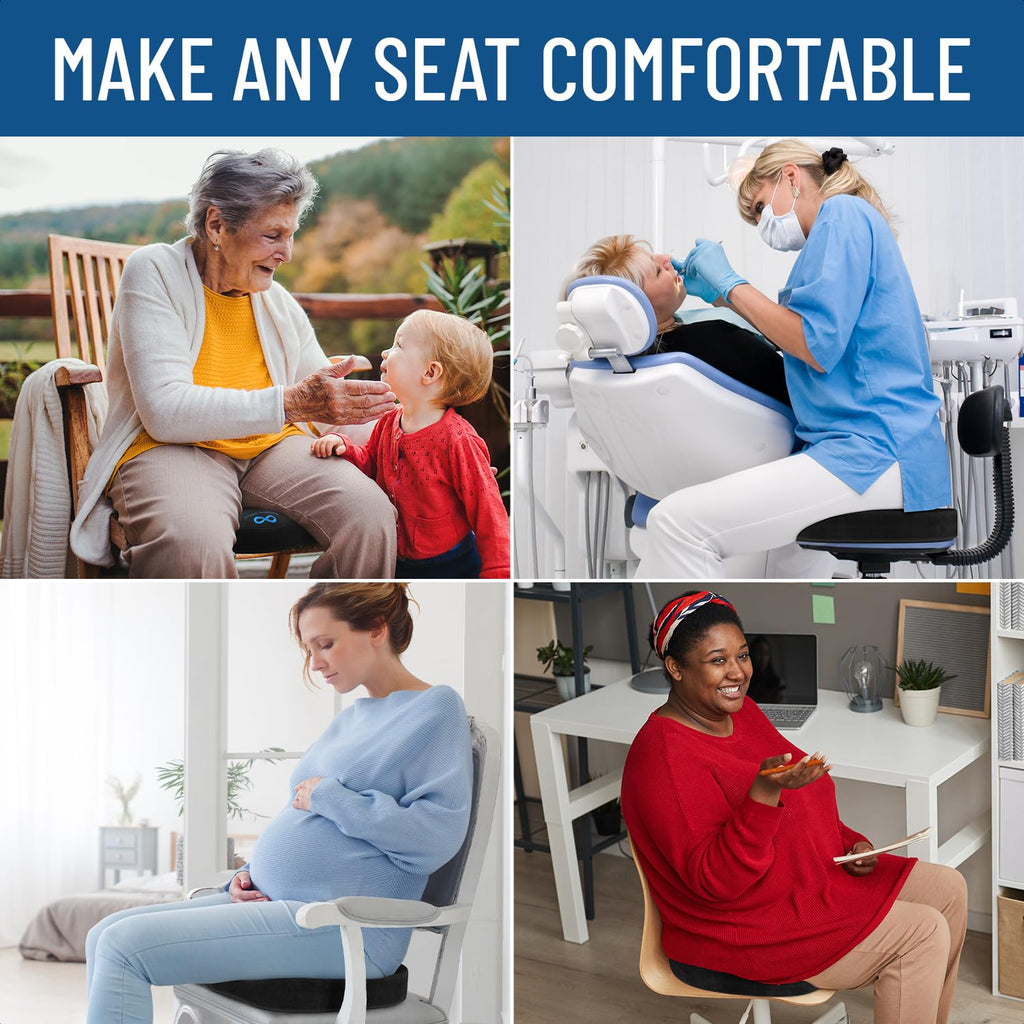 Everlasting Comfort Memory Foam Seat Cushions for Office Chairs - Sciatica & Tailbone Pain Relief Cushion - Car Seat & Office Chair Cushion - Ergonomic Office Desk Accessories for Comfort