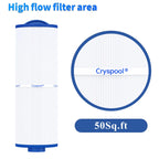 Cryspool® 04077 Compatible with Cal Spa Filters, 4CH-949, PWW50L, FC-0172, Rising Dragon, Dynasty Spas, 50 Sq. Ft Hot Tub Replacement Filter Cartridge, 2 Pack