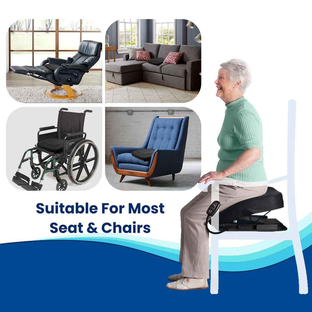 BEEKINGDOM Powered Lift Cushion, Electric Uplift Seat Assist Cushion, Chair Lift and Sofa Stand Assist, Support Up to 300 Lbs